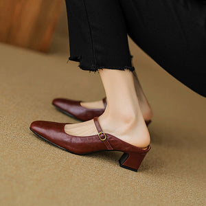 Vian Genuine Leather Mules