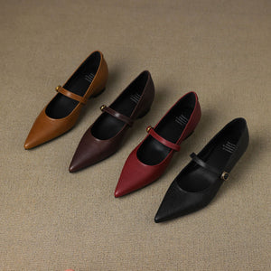 Elaine Genuine Leather Heels