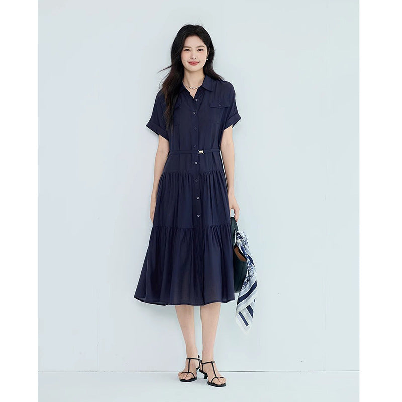 Marcella Belted Shirt Midi Dress