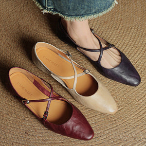 Eclan Genuine Leather Flats
