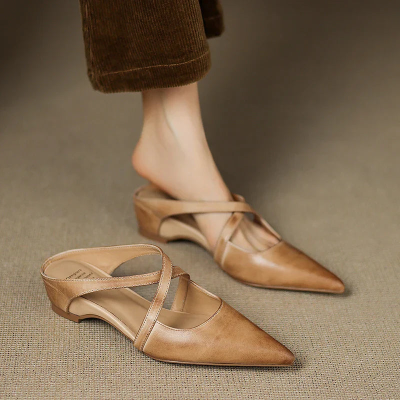 Aluna Genuine Leather Mules