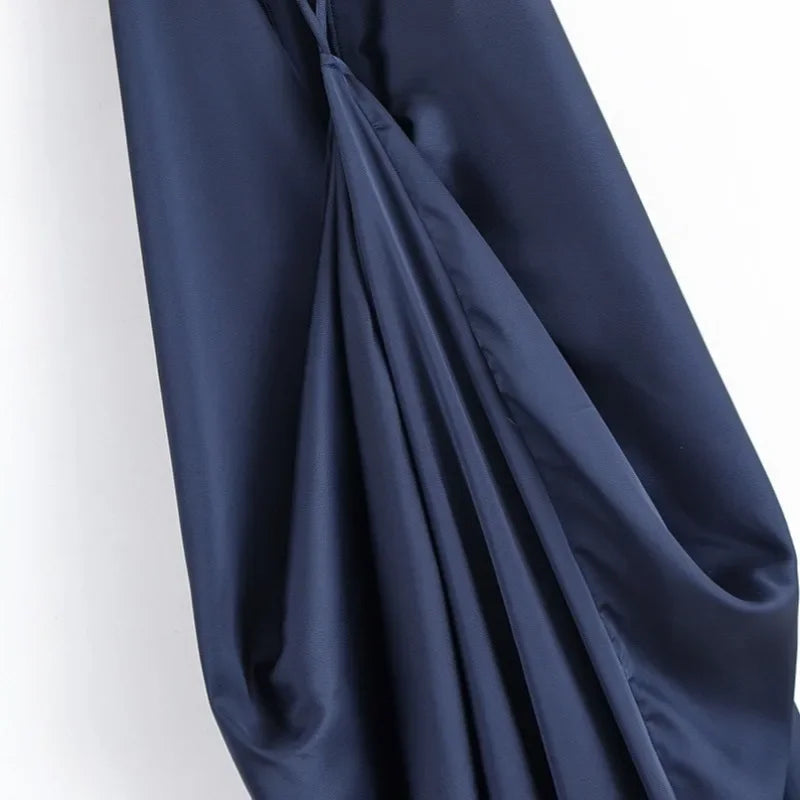 Vivianne | Cross-Back Satin Maxi Dress