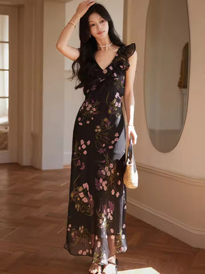 Valencia Ruffled Floral Maxi Dress