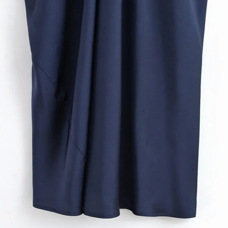 Vivianne | Cross-Back Satin Maxi Dress