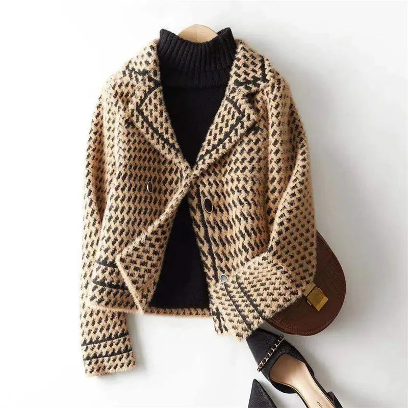 Vionne Houndstooth Knit Jacket