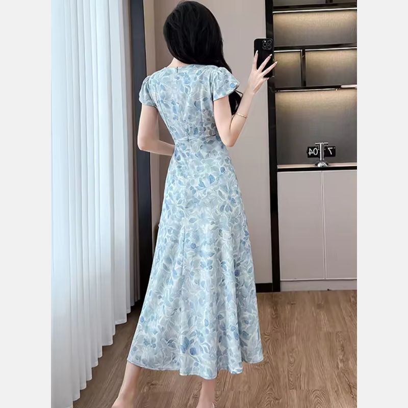 Ophelie Blue Floral Print Dress