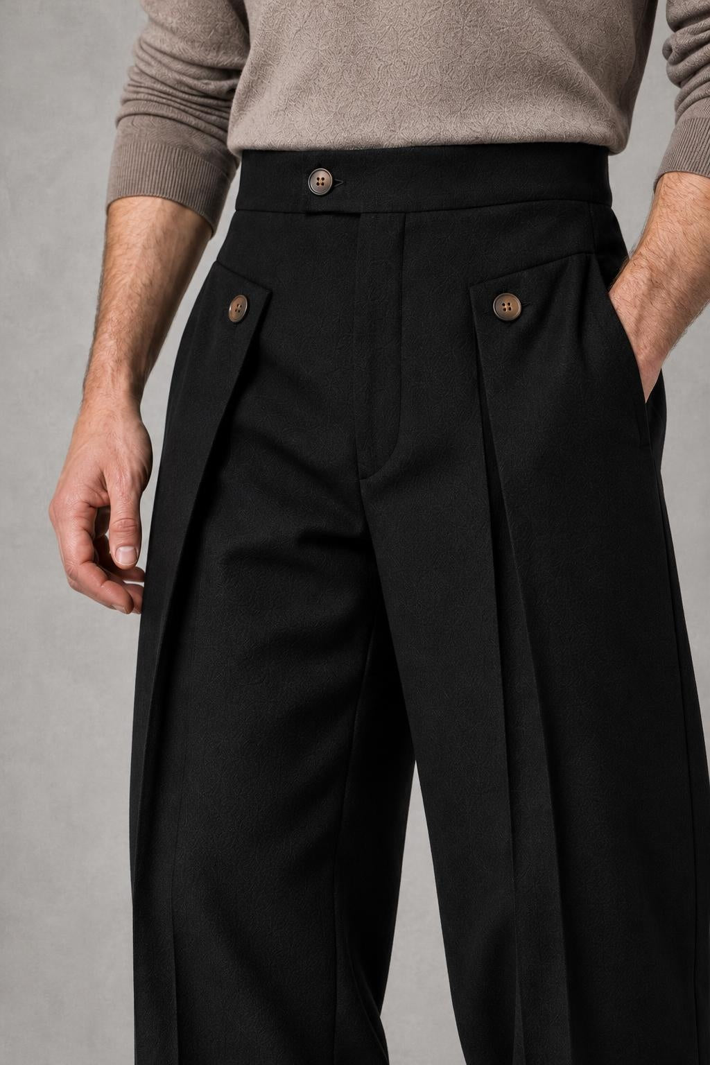 Frankie | Button-Detail Wide-Leg Trousers — studio_closeup — Charles [a0bf3581-30b4-4899-abdc-fea0f5be306a]