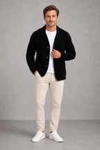 Leon | Patch-Pocket Knitted Blazer — lifestyle — Charles [09919afe-225c-4ad4-b2b9-790931958c1c]