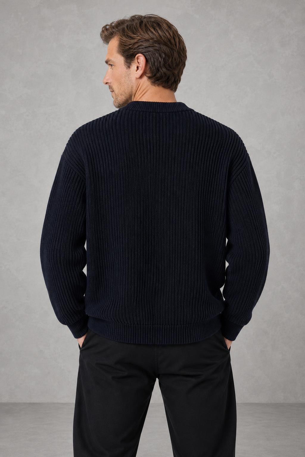 Harvey | Ribbed Drop-Shoulder Jumper — studio_back — Charles [bf26189b-c319-4a89-b1d8-3bde4c5e2aa3]