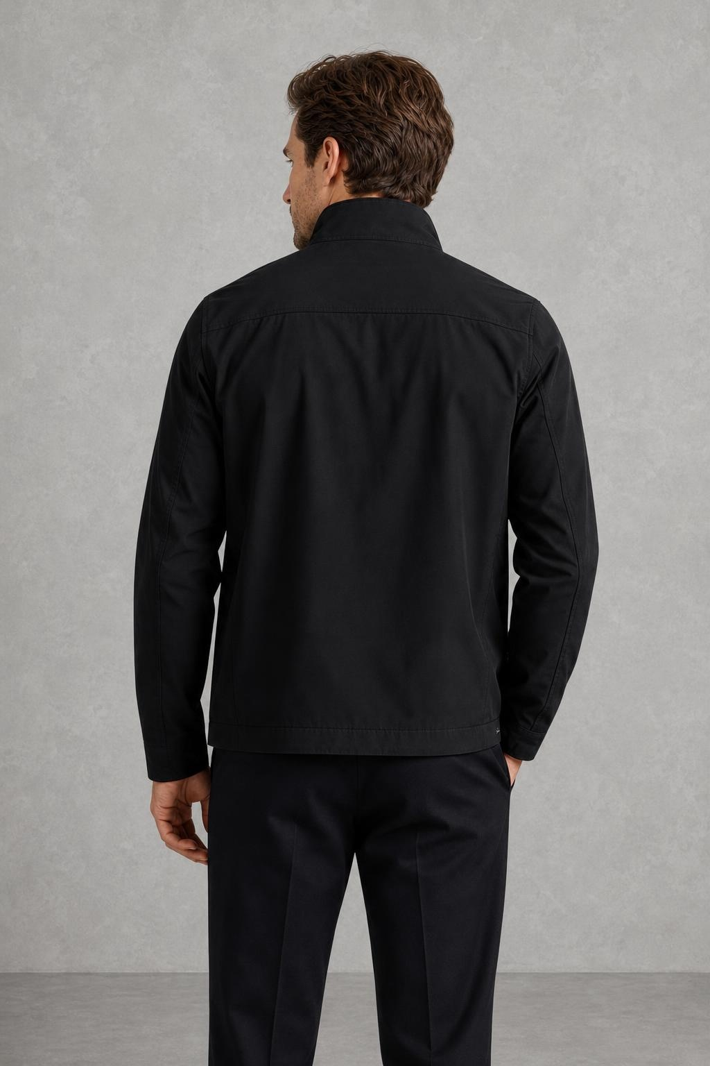 Alfie | Stand-Collar Zip-Front Jacket — studio_back — Charles [fa267185-e1cc-4da2-917a-f589f5e7782d]