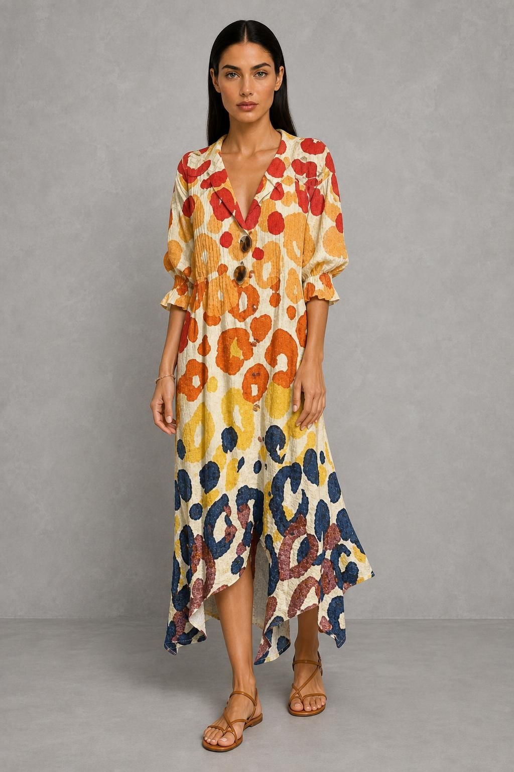 Viona | Elegant Boho Dress — studio_front — Helena [9e69bfc7-bd14-4cff-8a42-a56a504b10b3]