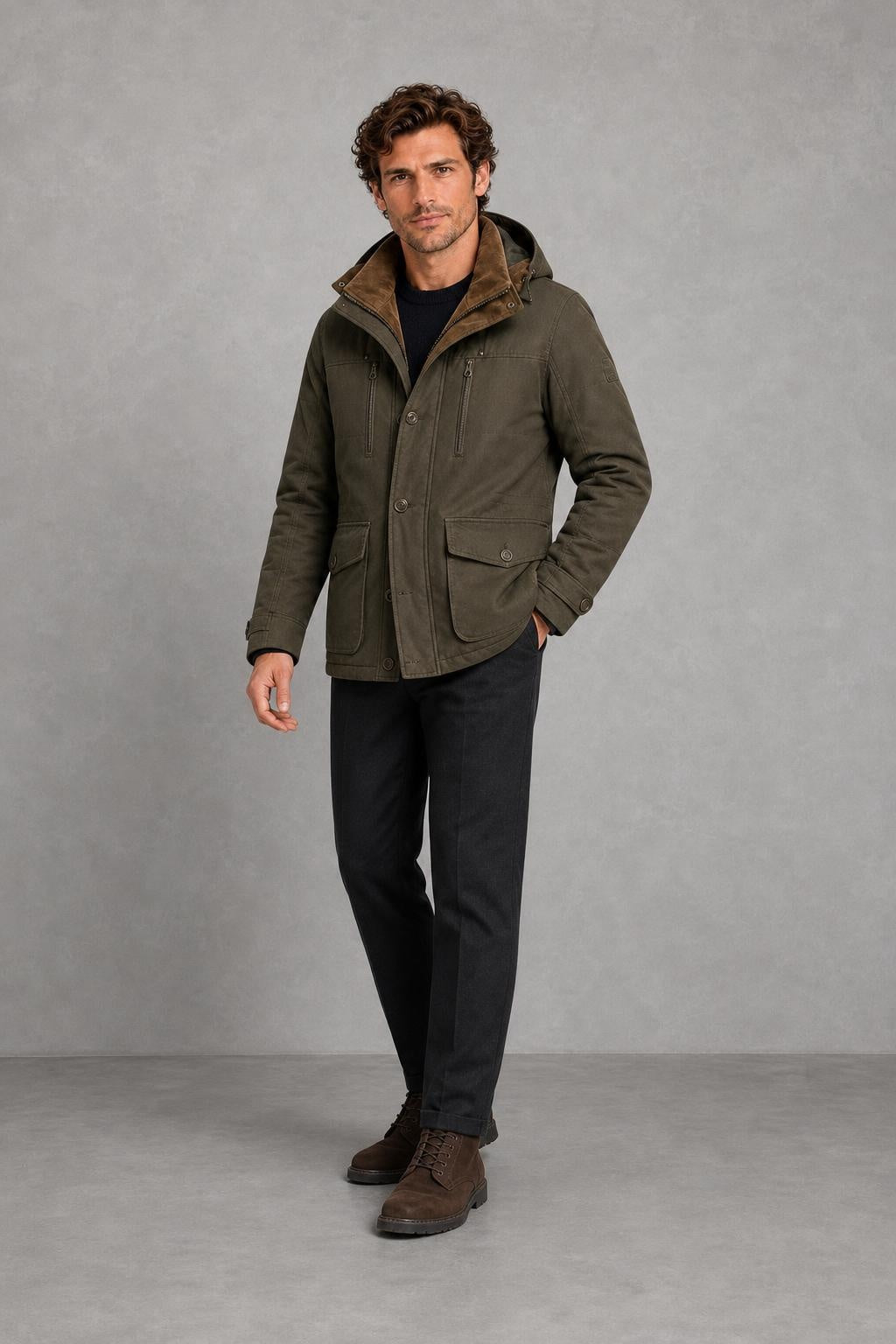 Benjamin | Fleece-Trim Hooded Utility Jacket — lifestyle [ada37617-c2c1-46fb-8dd7-ba1a0c0bd70c]