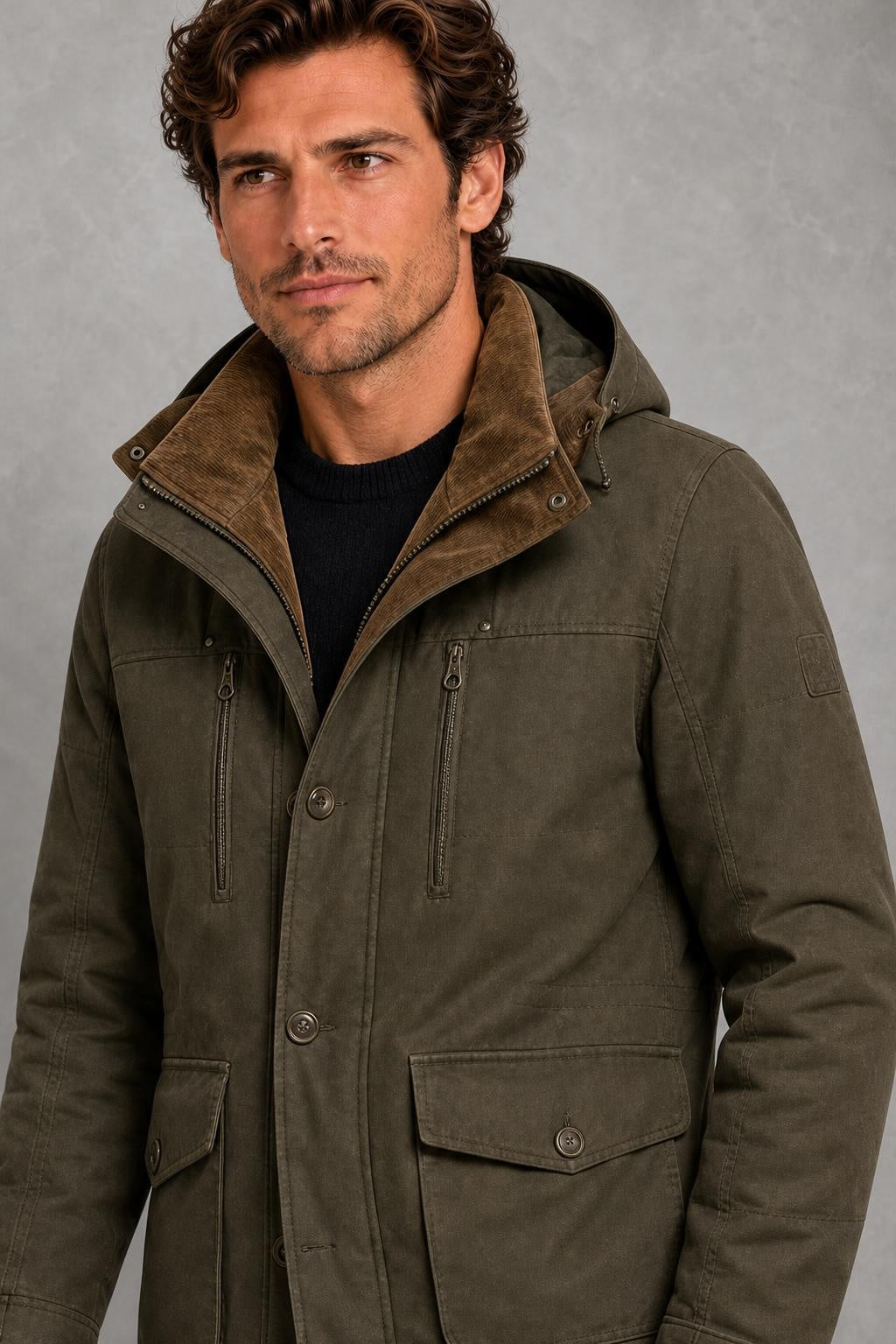 Benjamin | Fleece-Trim Hooded Utility Jacket — studio_closeup [426e8194-0d82-4cb8-b930-3dc06a106227]