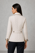 Tessa | Check-Cuff Quilted Jacket — studio_back — Helena [4b994e9b-e173-4460-b64a-9839e2d0207d]