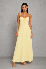 Maisie | Seamed-Bodice Strappy Maxi Dress — studio_front — Helena [6a3e4774-00f2-4ffa-8bb8-629f603ae63e]
