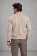 Noah | Polo-Collar Quarter-Zip Jumper — studio_back — James [8ca7c9d7-a404-4882-a935-fb7fb545050a]