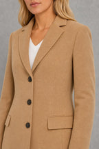 Charlotte | Notched-Lapel Button-Front Coat — studio_closeup — Sofia [bc85857b-b0ba-44a7-b6d8-97ded9d566cf]