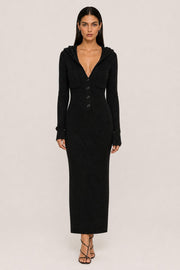 Additional view of Kendall | Hooded Knit Maxi Dress