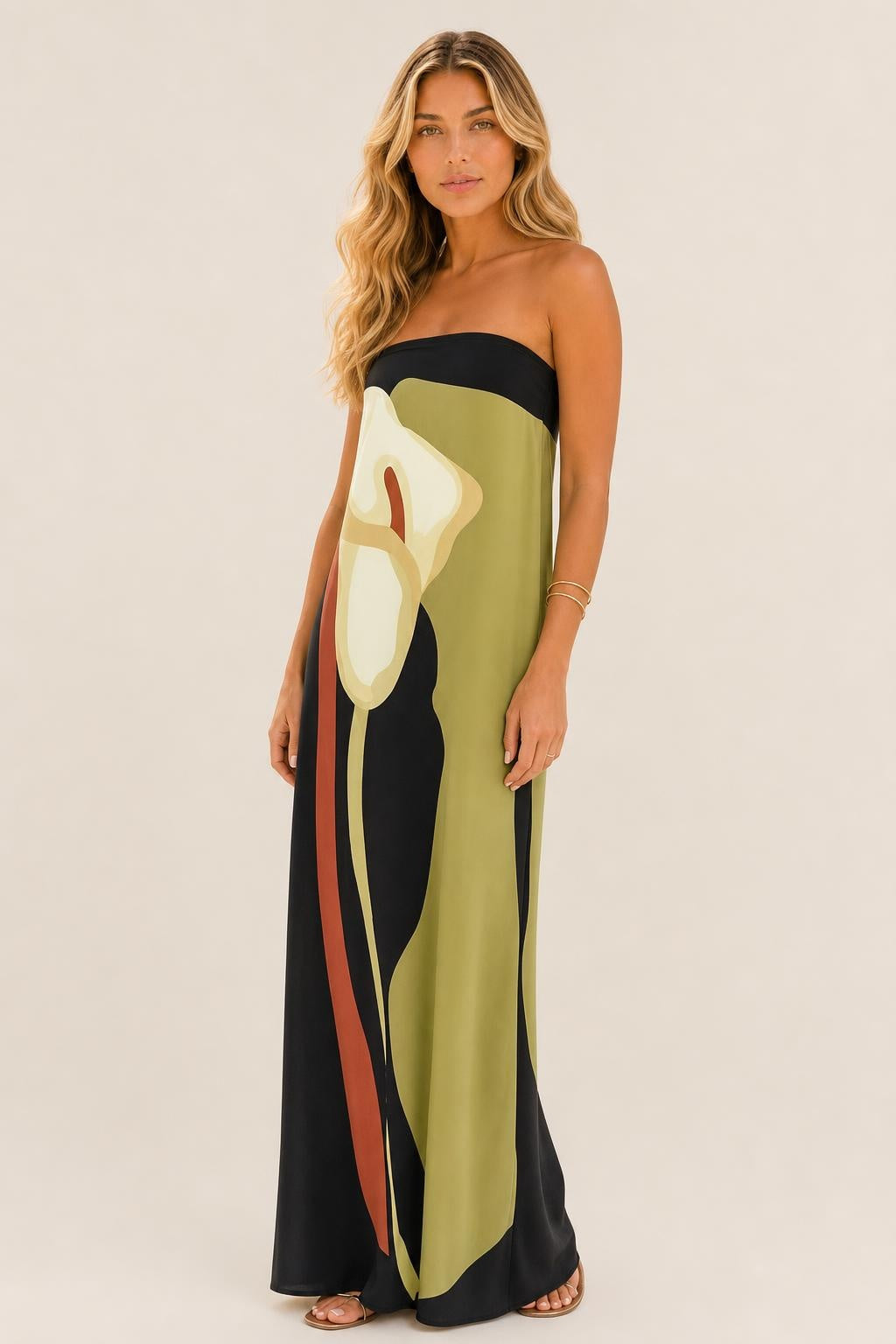 Additional view of Sophie | Strapless Printed Maxi Dress