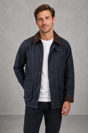Oliver | Contrast-Collar Barn Jacket — studio_front — Charles [591da923-dcd7-4e07-97ea-2ce9aadc99c9]