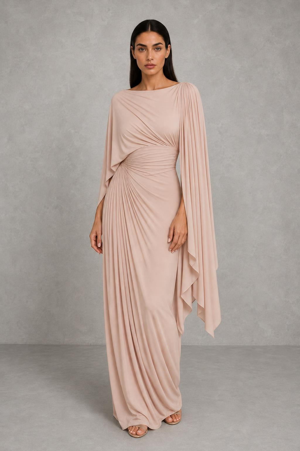 Lyssa – Pleated Drape Maxi Dress — studio_front — Helena [32cd1240-0783-4d91-a383-f86f68985c53]