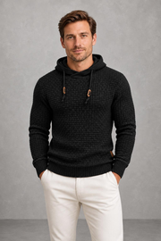 Joseph | Textured Drawstring Knit Hoodie — studio_front — Charles [8ae6b188-2363-4174-81ea-1fb327b86644]