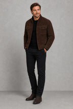 Dylan | Faux-Suede Button-Front Jacket — lifestyle — Charles [83e16222-65ee-4e0d-a8b5-6a258a84c048]