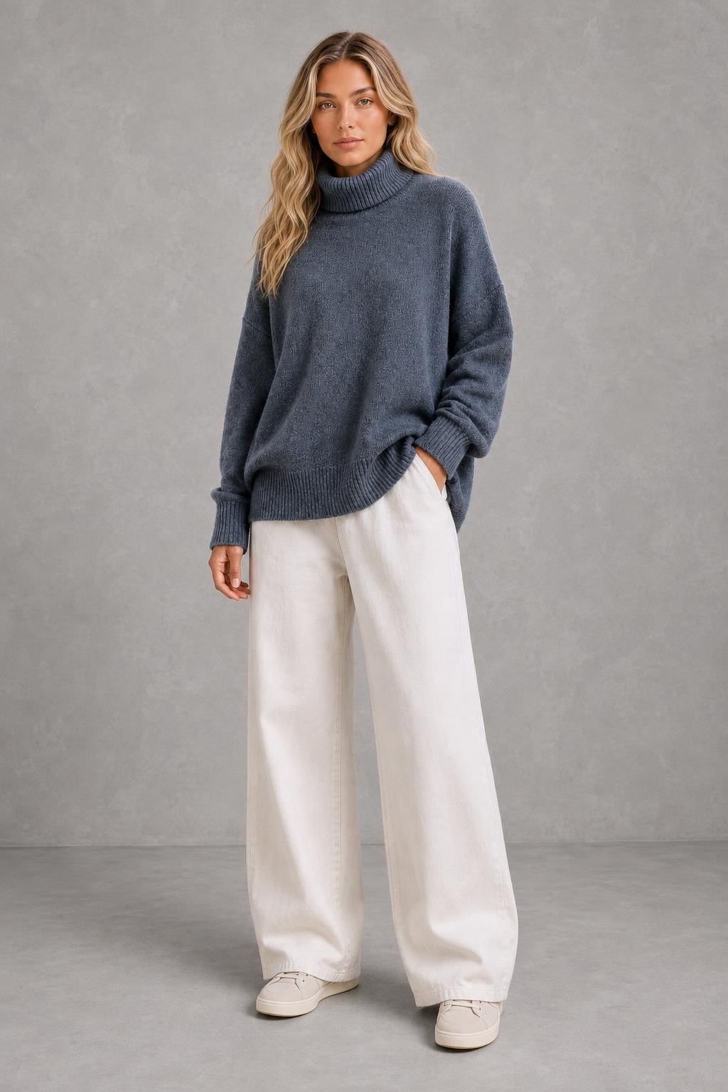 Eleanor | Drop-Shoulder Roll-Neck Jumper — lifestyle — Sofia [f584f993-d56d-4f8c-a601-59aff9b2a247]