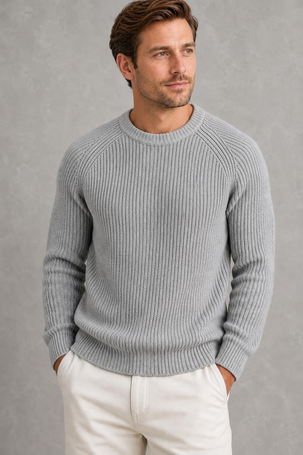 Adam | Raglan Ribbed Crew-Neck Jumper — studio_closeup — Charles [425c7844-7b19-42db-99ea-60b192e5ec69]