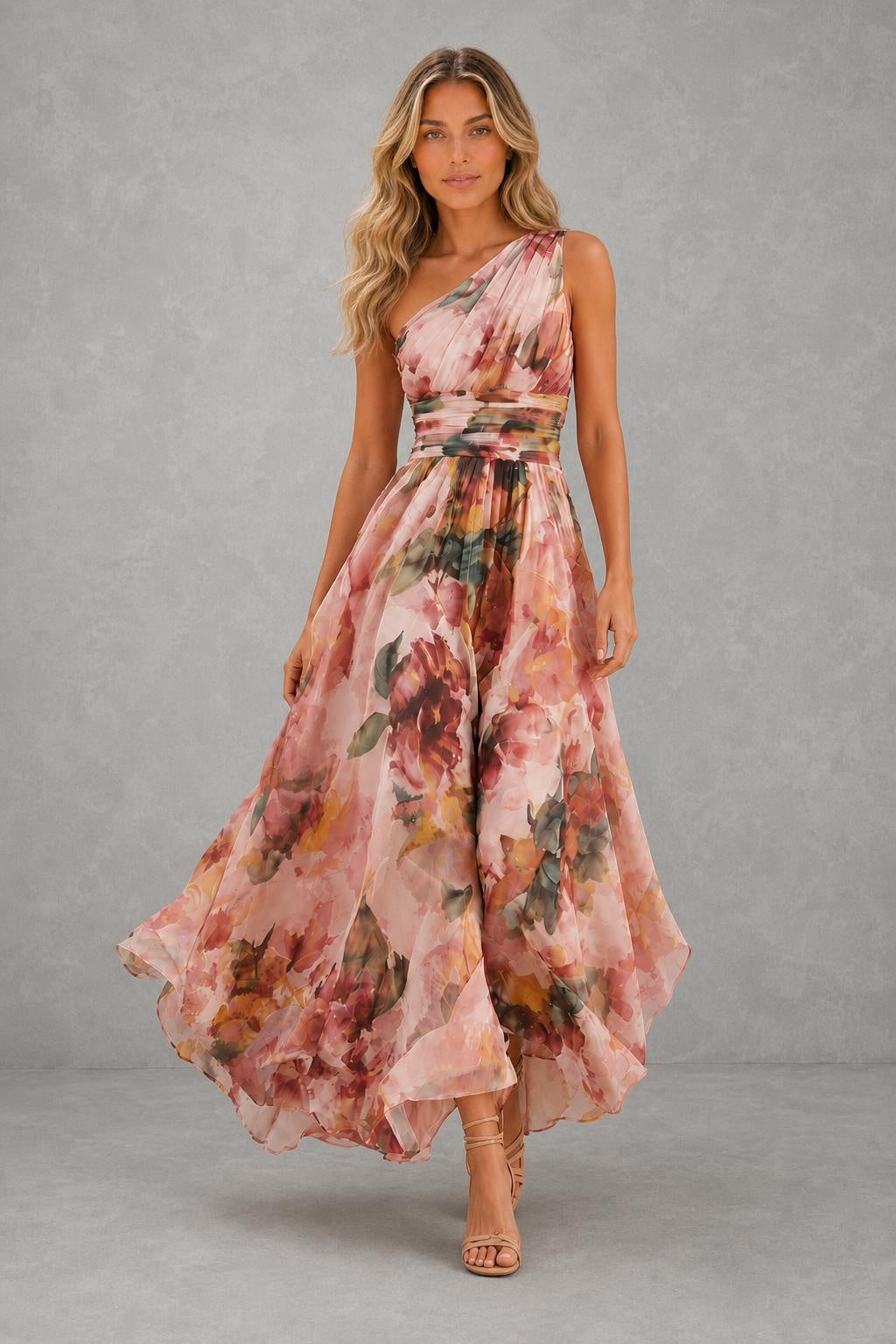Celeste | One-Shoulder Floral Maxi — studio_front — Sofia [1760fb07-5ae2-41be-8121-500dc932dbfb]