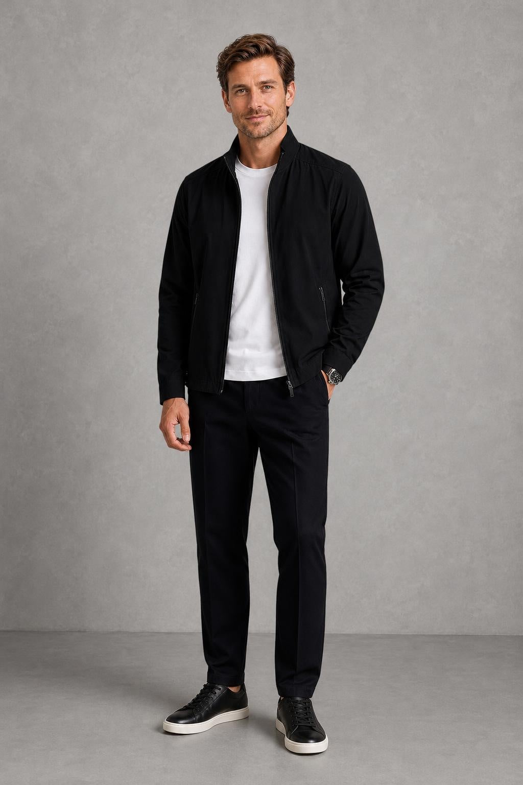 Alfie | Stand-Collar Zip-Front Jacket — lifestyle — Charles [f8a200fd-4806-4505-9895-54c3bb77b635]