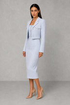 Lottie | Textured Midi Dress and Cropped Blazer — studio_three_quarter — Helena [c792eab5-b91b-4ec8-9f27-8f85551beac5]