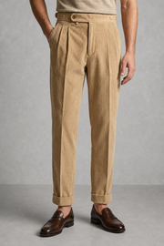 Harry | Pleated Wide-Leg Corduroy Trousers — studio_front — Charles [41b61f20-ec0a-4d30-908f-0375401fbdc7]