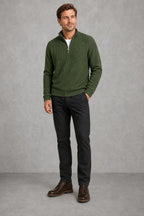 Jude | Ribbed Quarter-Zip Jumper — lifestyle — Charles [952bf71d-d6a7-48c7-8cc8-2dc35b12c95d]