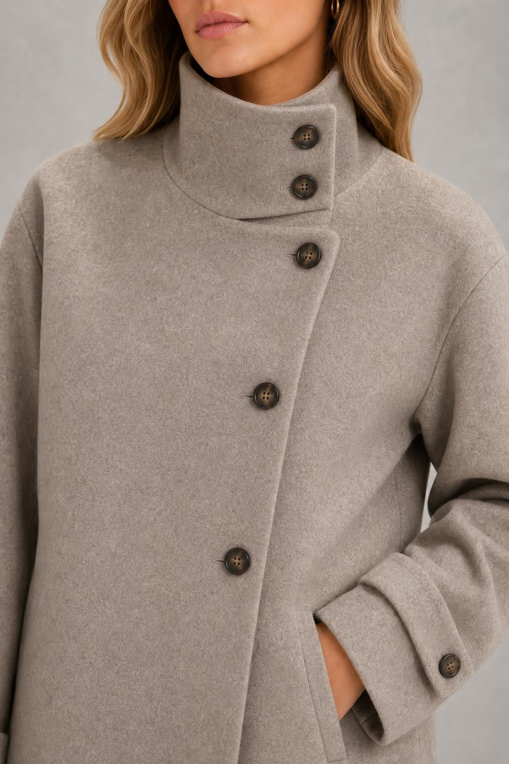 Lola | Asymmetric High-Collar Jacket — studio_closeup — Sofia [e7633544-555a-4fb6-8c9f-5762606acfce]