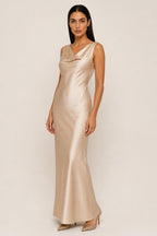 Additional view of Daphne | Cowl-Neck Backless Satin Maxi Dress