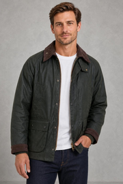 Oliver | Contrast-Collar Barn Jacket — studio_front — Charles [ac3af487-2e59-4295-be0a-4d8c76f06522]