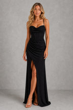 Millie | Corset-Bodice Split Maxi Dress — studio_front — Sofia [da0bccd4-b0f4-4a01-9165-16dc5e844ae7]