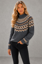 Olive | Fair Isle High-Neck Jumper — studio_three_quarter — Sofia [3c474ad6-2eaa-4c55-ad9c-853200d66cb9]