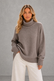 Eleanor | Drop-Shoulder Roll-Neck Jumper — studio_front — Sofia [41b1b53f-05b6-4877-b414-25492d3073fe]