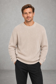 Harvey | Ribbed Drop-Shoulder Jumper — studio_front — Charles [bf76e412-ff88-4d01-a5ca-ef8ba316b4c5]