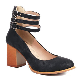 Jadara Triple Buckle Heels