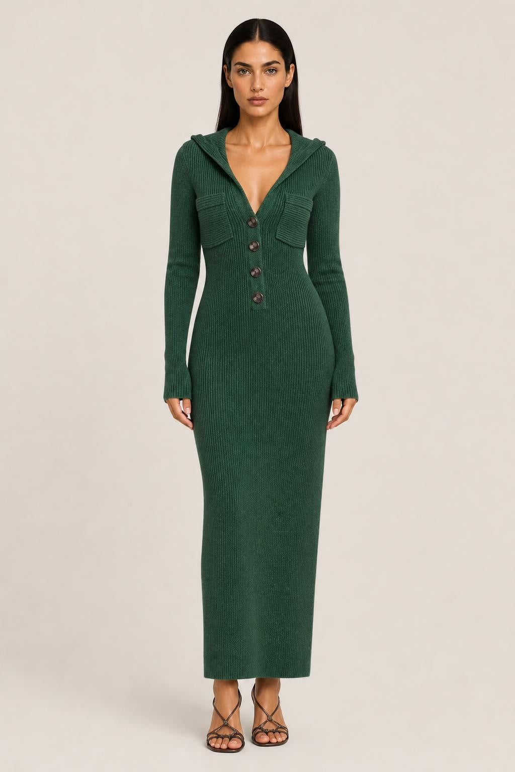 Additional view of Kendall | Hooded Knit Maxi Dress