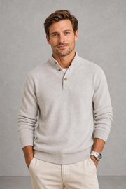 Max | Button-Neck Plain Knit Jumper — studio_front — Charles [58d86e1d-1c64-4944-91f5-eaf7787db4ce]