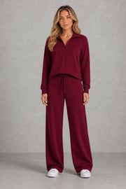 Ella | Half-Zip Wide-Leg Lounge Set — studio_front — Sofia [cfb5c706-aaf7-4425-8c64-fcda18246ce3]