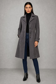 Jessica | Suede-Look Lapel Longline Coat — studio_front — Helena [01305457-b9fa-4299-a006-641f013584cc]