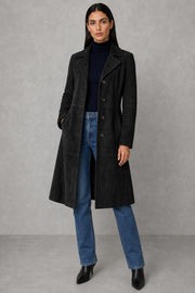 Jessica | Suede-Look Lapel Longline Coat — studio_front — Helena [01e96607-e080-4448-9da5-5da0c1148446]