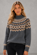 Olive | Fair Isle High-Neck Jumper — studio_front — Sofia [c5bfa7cc-c676-4c09-86b9-5c16a6922e5e]