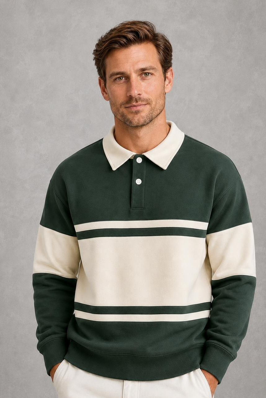 Owen | Broad-Stripe Long-Sleeve Polo — studio_front — Charles [43edc6da-2356-48c8-8279-7cde8186d0b9]