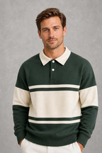 Owen | Broad-Stripe Long-Sleeve Polo — studio_front — Charles [43edc6da-2356-48c8-8279-7cde8186d0b9]